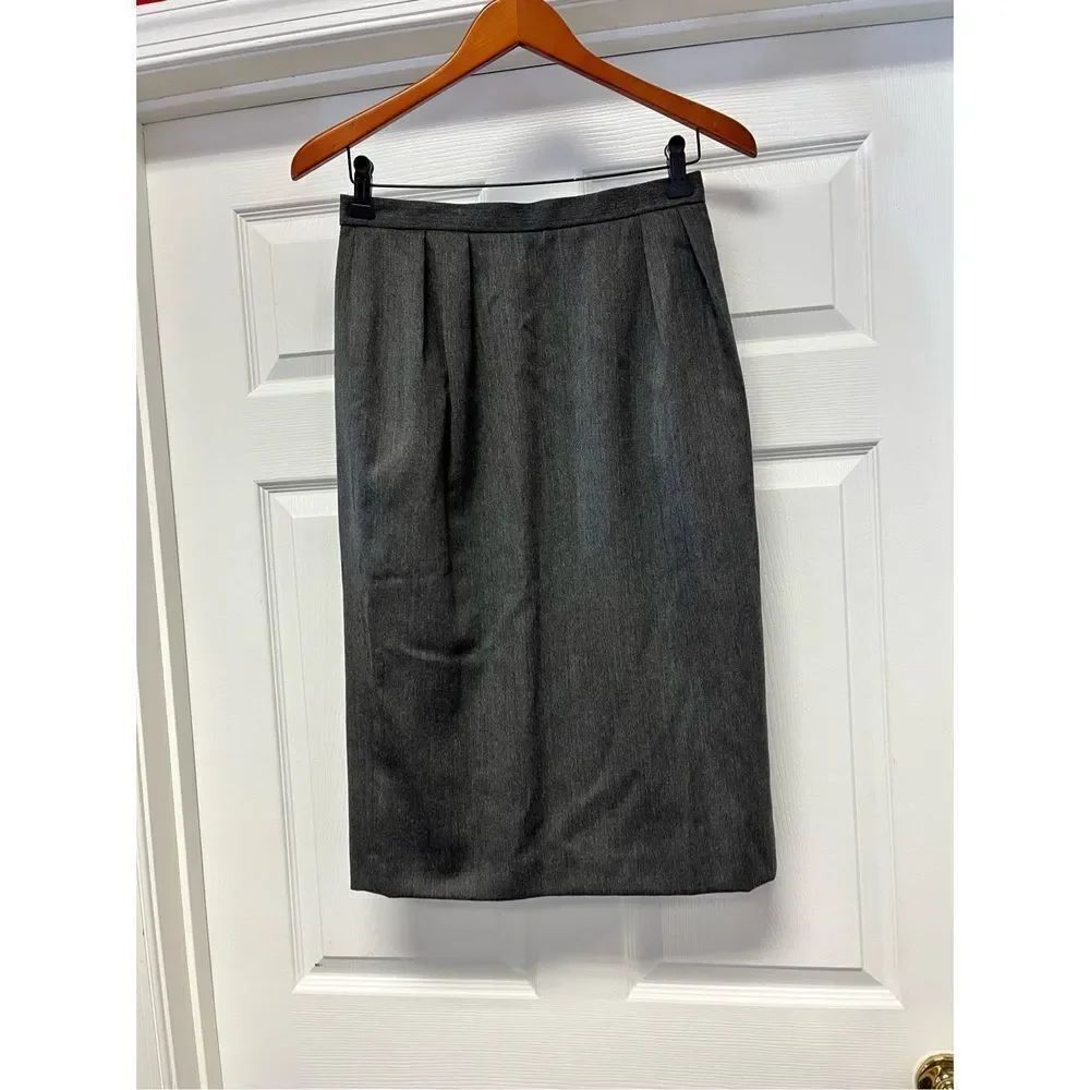 Vintage Christian Dior Charcoal Gray Career Skirt sz 10 NWT